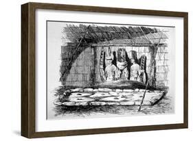 Inside of a Funeral Hut, Tahiti, 18th Century-John Webber-Framed Giclee Print