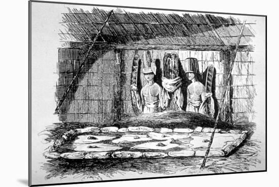 Inside of a Funeral Hut, Tahiti, 18th Century-John Webber-Mounted Giclee Print