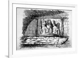 Inside of a Funeral Hut, Tahiti, 18th Century-John Webber-Framed Giclee Print