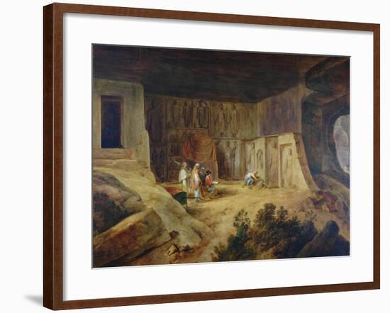 Inside Of Kanaree Cave At Salsette, 1827-Thomas Daniell-Framed Giclee Print