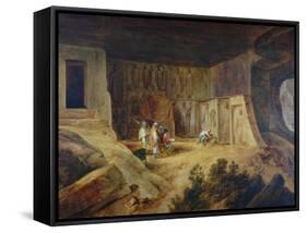 Inside Of Kanaree Cave At Salsette, 1827-Thomas Daniell-Framed Stretched Canvas