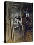 Inside Painter's Studio with Painting Young Girl, Errazuriz-Giovanni Boldini-Stretched Canvas