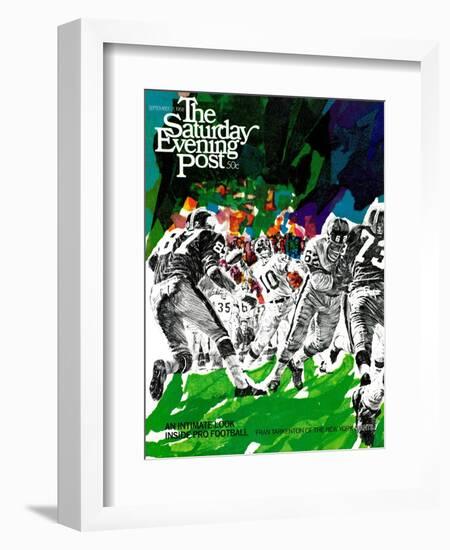 "Inside Pro Football," Saturday Evening Post Cover, September 21, 1968-Paul Calle-Framed Giclee Print