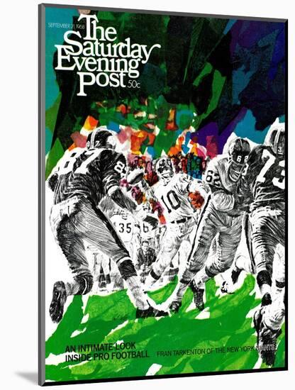 "Inside Pro Football," Saturday Evening Post Cover, September 21, 1968-Paul Calle-Mounted Giclee Print