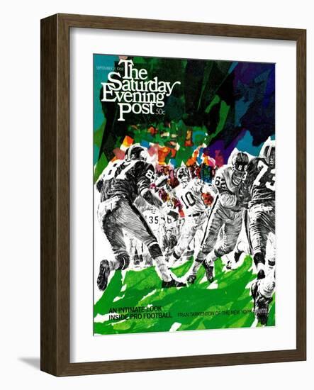 "Inside Pro Football," Saturday Evening Post Cover, September 21, 1968-Paul Calle-Framed Giclee Print