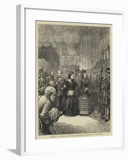 Inside St Paul's, the Royal Procession Passing Up the Nave-null-Framed Giclee Print