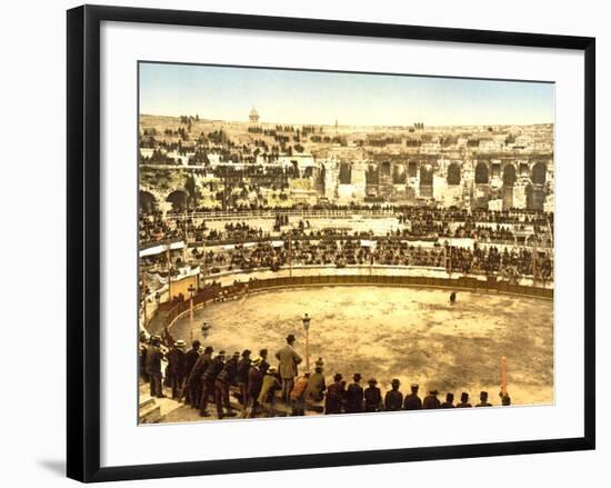 Inside the Amphitheatre at Nîmes, 1890-1900-null-Framed Photographic Print