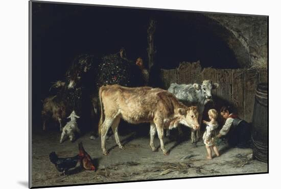Inside the Barn, 1858-Filippo Palizzi-Mounted Giclee Print