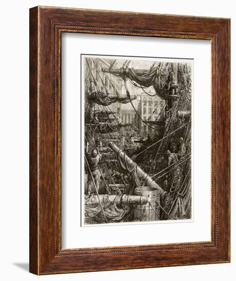 Inside the Docks, from 'London, a Pilgrimage', Written by William Blanchard Jerrold-Gustave Doré-Framed Giclee Print