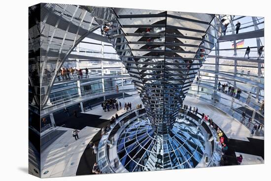 Inside the Dome of the Reichstag Building, Berlin, Germany-null-Stretched Canvas