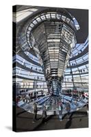 Inside the Dome of the Reichstag Building, Berlin, Germany-null-Stretched Canvas