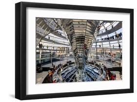 Inside the Dome of the Reichstag Building, Berlin, Germany-null-Framed Art Print