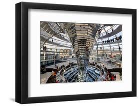 Inside the Dome of the Reichstag Building, Berlin, Germany-null-Framed Art Print