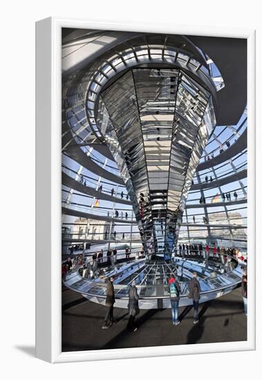 Inside the Dome of the Reichstag Building, Berlin, Germany-null-Framed Art Print