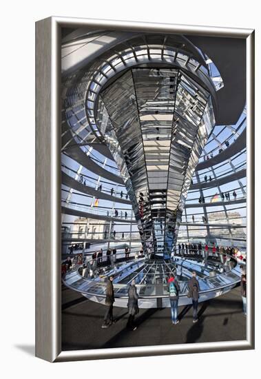 Inside the Dome of the Reichstag Building, Berlin, Germany-null-Framed Art Print