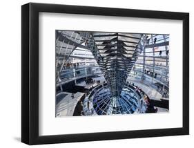 Inside the Dome of the Reichstag Building, Berlin, Germany-null-Framed Art Print