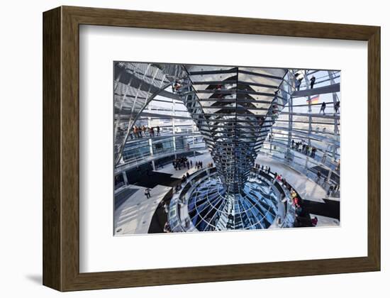 Inside the Dome of the Reichstag Building, Berlin, Germany-null-Framed Art Print