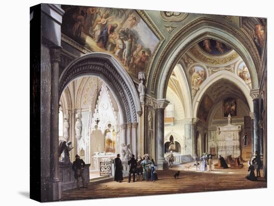 Inside the Monastery in Altacomba, 1833-Giovanni Migliara-Stretched Canvas