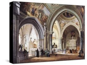 Inside the Monastery in Altacomba, 1833-Giovanni Migliara-Stretched Canvas