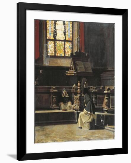 Inside the Sacristy with Monks-Giuseppe Antonio Orelli-Framed Giclee Print