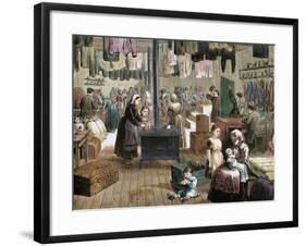 Inside View of a Hut Built by the Mennonist Settlers in Kansas. United States.-Tarker-Framed Giclee Print