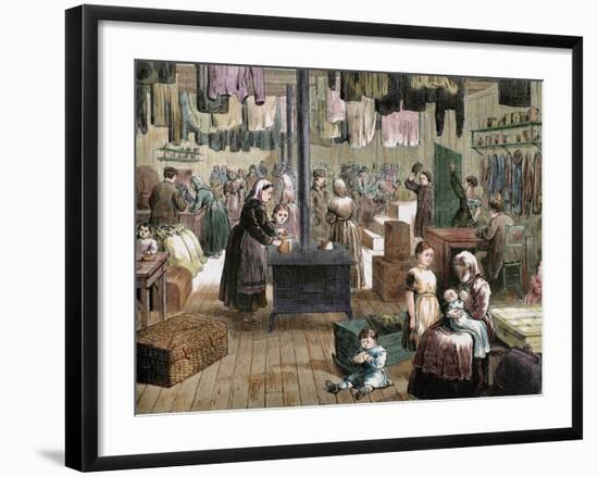 Inside View of a Hut Built by the Mennonist Settlers in Kansas. United States.-Tarker-Framed Giclee Print