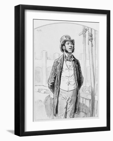 Inspecteur Privé Des Travaux Publics, Plate 13 from Les Toquades, 1858-Paul Gavarni-Framed Giclee Print