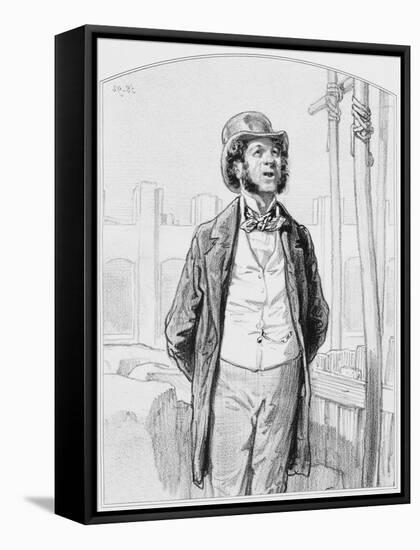 Inspecteur Privé Des Travaux Publics, Plate 13 from Les Toquades, 1858-Paul Gavarni-Framed Stretched Canvas