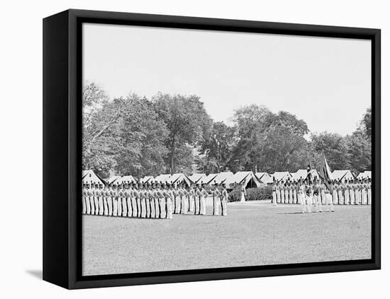 Inspection of Battalion with Color Guard, United States Military Academy, West Point, N.Y.-null-Framed Stretched Canvas