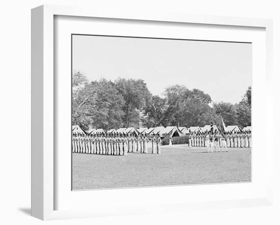 Inspection of Battalion with Color Guard, United States Military Academy, West Point, N.Y.-null-Framed Photo