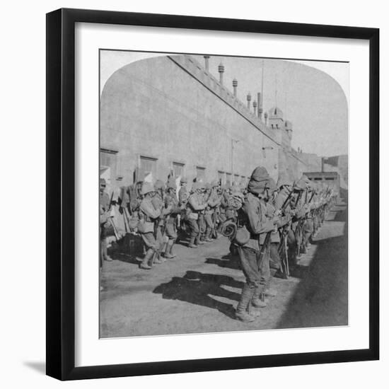 Inspection of the Cheshire Regiment in the Fort at Johannesburg, Boer War, South Africa, 1901-Underwood & Underwood-Framed Giclee Print