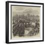 Inspection of Troops at Aldershott by the Queen, Cavalry Trotting Past-null-Framed Giclee Print