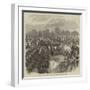 Inspection of Troops at Aldershott by the Queen, Cavalry Trotting Past-null-Framed Giclee Print