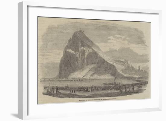 Inspection of Troops at Gibraltar, on Her Majesty's Birthday-null-Framed Giclee Print