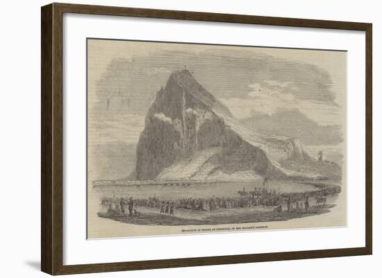 Inspection of Troops at Gibraltar, on Her Majesty's Birthday-null-Framed Giclee Print