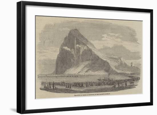 Inspection of Troops at Gibraltar, on Her Majesty's Birthday-null-Framed Giclee Print