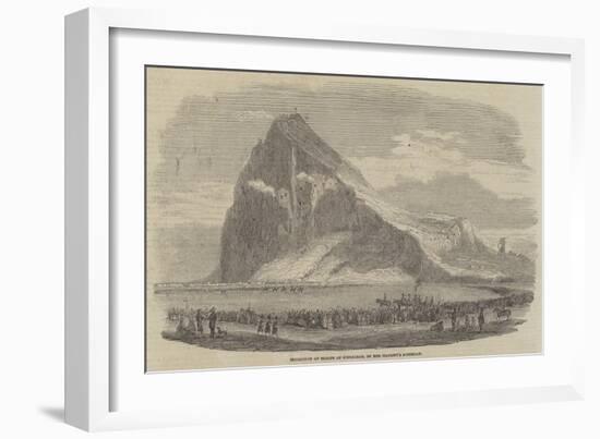 Inspection of Troops at Gibraltar, on Her Majesty's Birthday-null-Framed Giclee Print