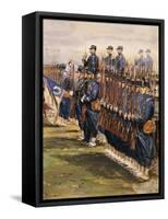 Inspection of Tsar Nicholas Ii and President Faure Troops at Chalon in October 9, 1896-Edouard Detaille-Framed Stretched Canvas