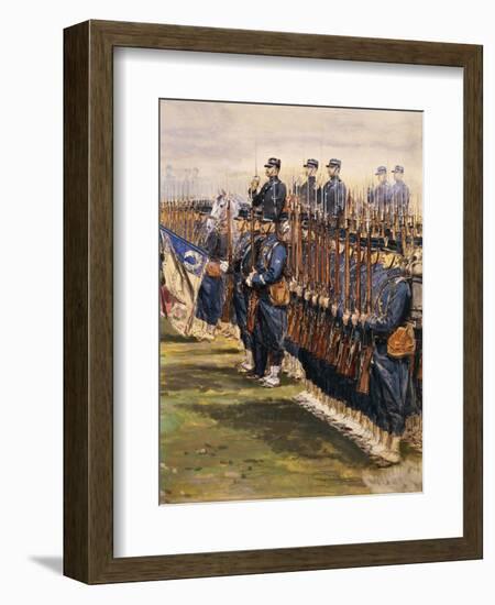 Inspection of Tsar Nicholas Ii and President Faure Troops at Chalon in October 9, 1896-Edouard Detaille-Framed Giclee Print