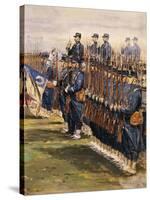 Inspection of Tsar Nicholas Ii and President Faure Troops at Chalon in October 9, 1896-Edouard Detaille-Stretched Canvas