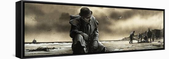 Inspector Ledru Examining Footprints at the Murder Scene-Oliver Frey-Framed Stretched Canvas