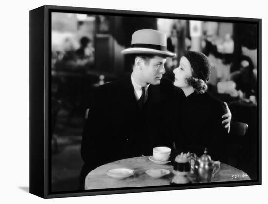 INSPIRATION, 1931 directed by CLARENCE BROWN Robert Montgomery / Greta Garbo (b/w photo)-null-Framed Stretched Canvas