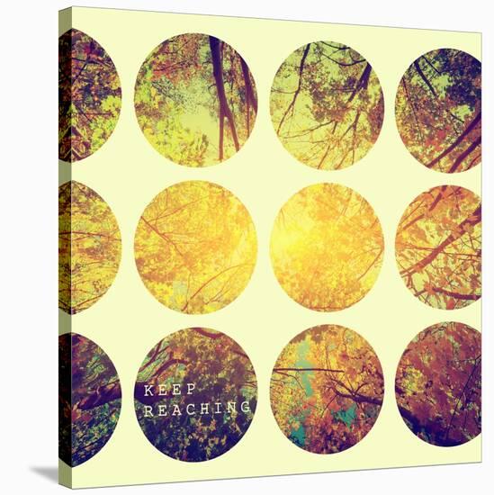 Inspirational Circle Design - Autumn Trees: Don't Forget to Look Up Every Now and Again-Michal Bednarek-Stretched Canvas