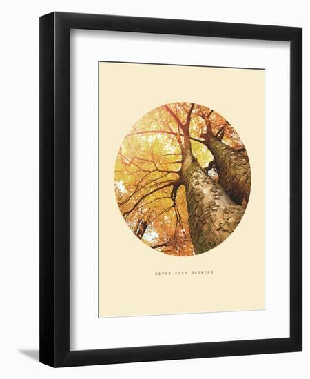 Inspirational Circle Design - Autumn Trees: Never Stop Growing-Subbotina Anna-Framed Art Print