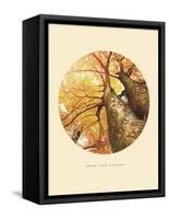 Inspirational Circle Design - Autumn Trees: Never Stop Growing-Subbotina Anna-Framed Stretched Canvas