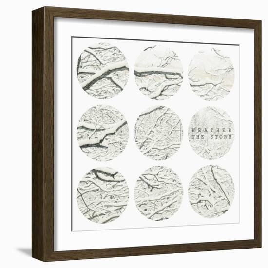 Inspirational Circle Design - Snowy Branches-WizData-Framed Premium Giclee Print