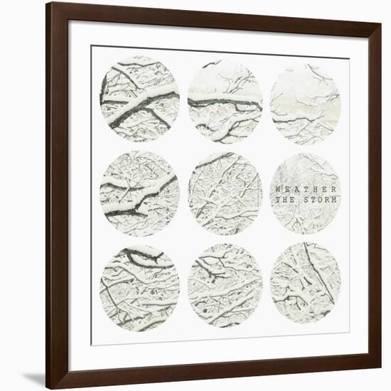 Inspirational Circle Design - Snowy Branches-WizData-Framed Art Print