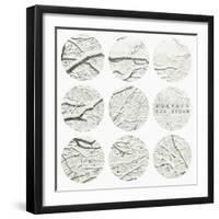 Inspirational Circle Design - Snowy Branches-WizData-Framed Art Print