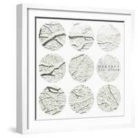 Inspirational Circle Design - Snowy Branches-WizData-Framed Art Print