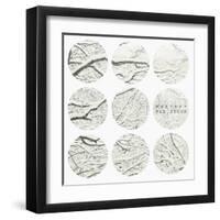 Inspirational Circle Design - Snowy Branches-WizData-Framed Art Print